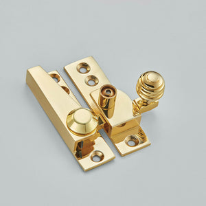 Croft Ironmongery, Lockable Sash Fastener - Reeded Knob, including Key-1035L, Window Hardware, Sash Fasteners & Lifts