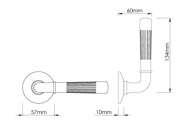 Croft - Brooklands Door Handle on Raised Edge Rose 111COV57B by Croft Ironmongery