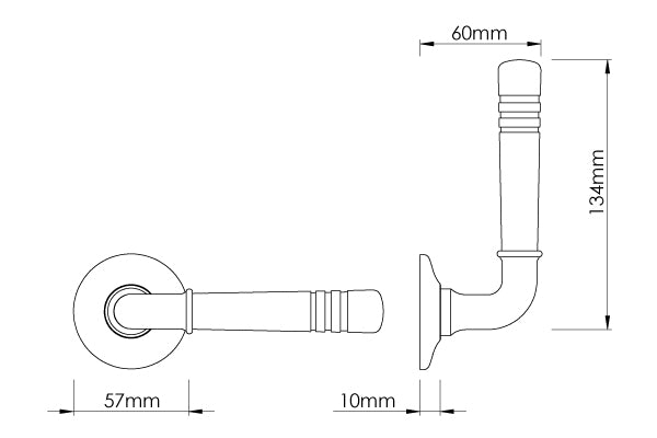 Croft - Legacy Door Handle on Reeded Rose 115COV57C by Croft Ironmongery