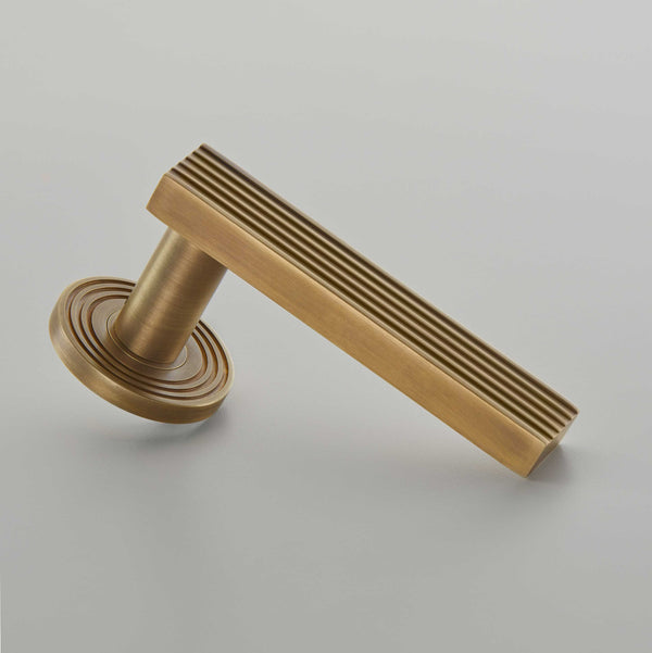 Croft - Icon Door Handle on Covered Rose 130 by Croft Ironmongery