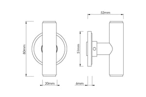 Croft - Avenue T-Bar Mortice Knob on Covered Rose 157 by Croft Ironmongery