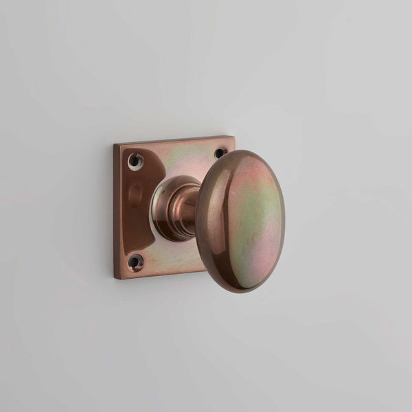 Croft Ironmongery, Oval Mortice Knob Furniture on Square Rose-1754SQ, Door Knobs, Mortice Door Knobs