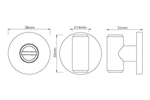 Croft - Avenue Bathroom Turn & Release on Covered Rose 178 by Croft Ironmongery