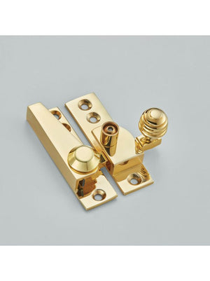 Croft Ironmongery, Lockable Sash Fastener - Reeded Knob, including Key-1035L, Window Hardware, Sash Fasteners & Lifts