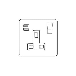 Bauhaus Range Polished Chrome Switches & Sockets, BH2 - 1G 13A Socket with USB-A+C by Heritage Brass By M-Marcus