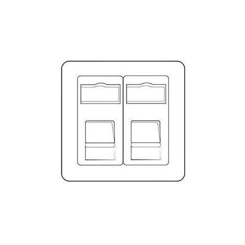 Primed White Flat Square Plate QPW-2 Gang RJ45