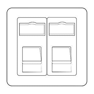 Elite Stepped Plate Range - Satin Nickel - 2 Gang Master Line Socket