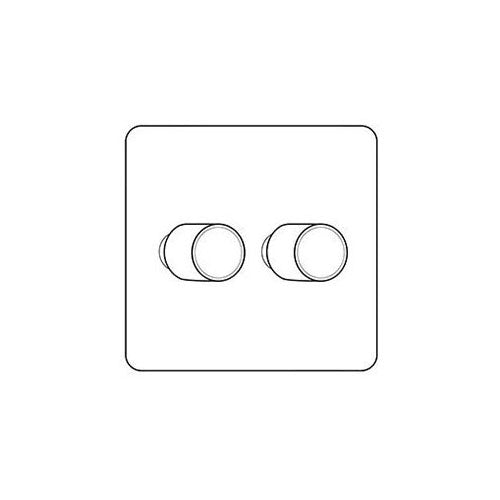Georgian Elite Range Polished Brass Switches & Sockets, J01 - 2 Gang TED Dimmer (Compatible with LED Lamps) by Heritage Brass By M-Marcus