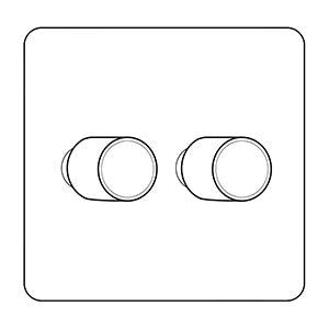 Primed White Screwless YPW-2 Gang Trailing Edge Dimmer by Heritage Brass By M-Marcus