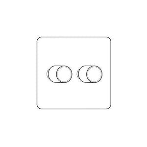 Clarity Perspex Range Clear Perspex (Project Finish) 2 Gang TED Dimmer (Compatible with LED Lamps)