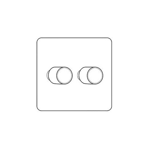 Studio Range Polished Nickel Switches & Sockets, Y08 - 2 Gang TED Dimmer (Compatible with LED Lamps) by Heritage Brass By M-Marcus
