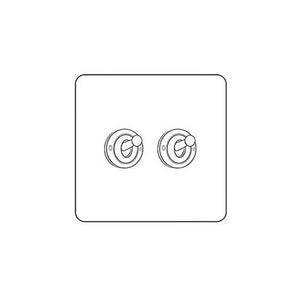 Clarity Perspex Range Clear Perspex (Project Finish) 2 Gang 2-Way Classic Toggle Switch