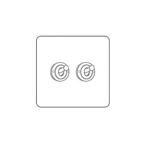 Gainsborough Range Antique Brass Switches & Sockets, GF91 - 2 Gang Toggle Switch by Heritage Brass By M-Marcus