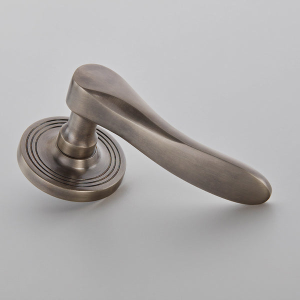 Croft - Cambridge Lever on Raised Edge Covered Rose, Unsprung 2061COV65B by Croft Ironmongery