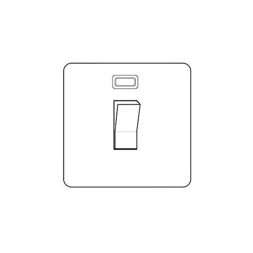 Executive Range-Satin Black Nickel & Chrome-20A Double Pole Switch with Neon