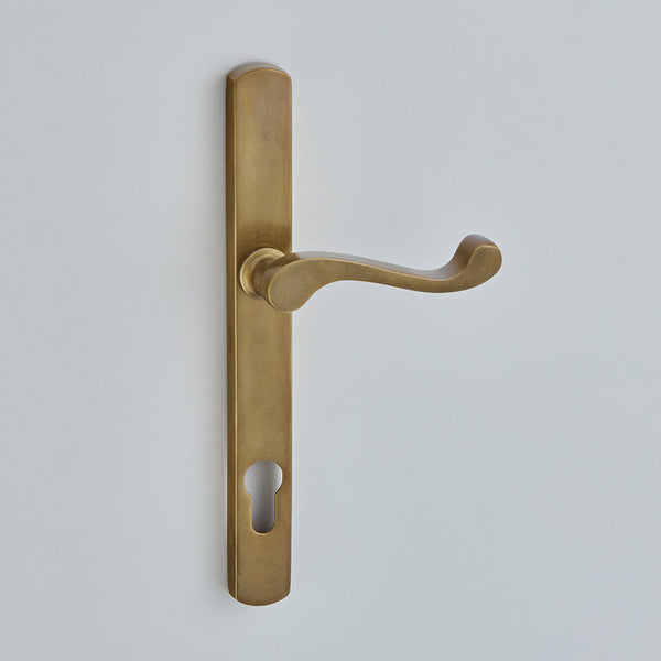 Croft Ironmongery, Lichfield Lever on Euro Profile Backplate 92mm c/c-2203E, Door Handles, Multipoint Lever Lock Handles