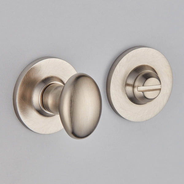 Croft Ironmongery, Oval Knob Turn and Release Plain Covered Rose-2245, Escutcheons & Privacy Thumbturns, Thumbturn & Release