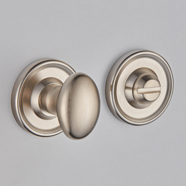 Croft Ironmongery, Oval Knob Turn and Release Raised Edge Covered Rose-2246, Escutcheons & Privacy Thumbturns, Thumbturn & Release