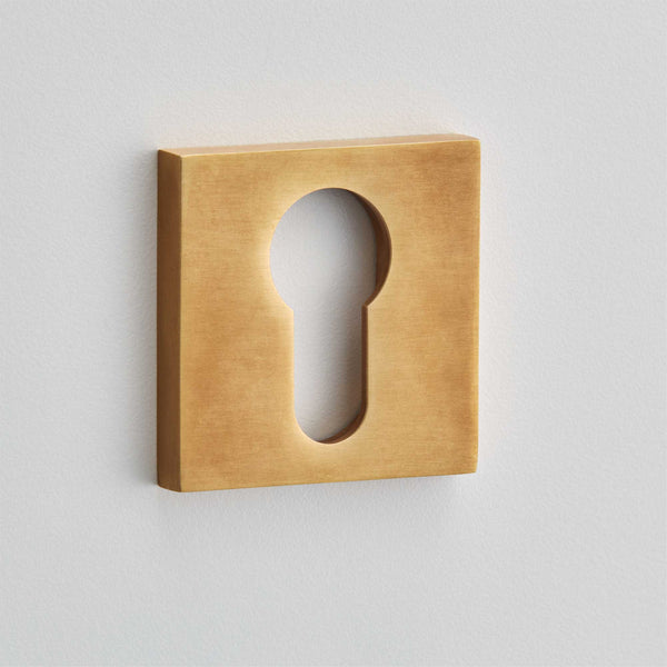 Croft Ironmongery, Square Plain Escutcheon-236, Escutcheons & Privacy Thumbturns, Escutcheons, Square Escutcheons