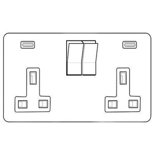 Bauhaus Range Matt Bronze Switches & Sockets, BH9 - 2G 13A Socket with USB-C+C by Heritage Brass By M-Marcus