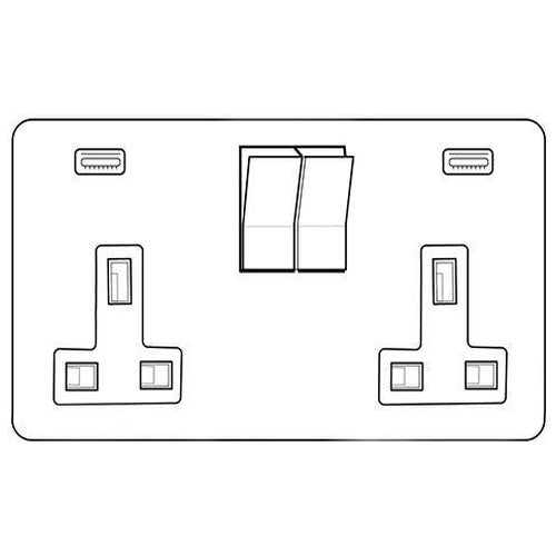 Bauhaus Range Matt Bronze Switches & Sockets, BH9 - 2G 13A Socket with USB-C+C by Heritage Brass By M-Marcus