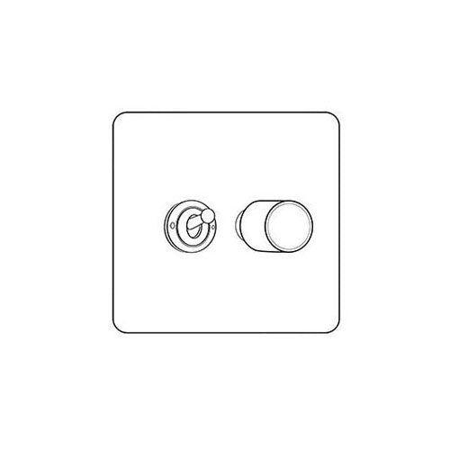 Verona Range Switches & Sockets - 2G Mixed Toggle Dimmer Switch 1xToggle 1xTED by Heritage Brass By M-Marcus