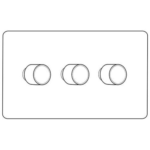 Victorian Polished Brass Switches & Sockets, V - 3 Gang Dimmer 400 watts (Compatible with halogen/ incandescent bulbs) by Heritage Brass By M-Marcus