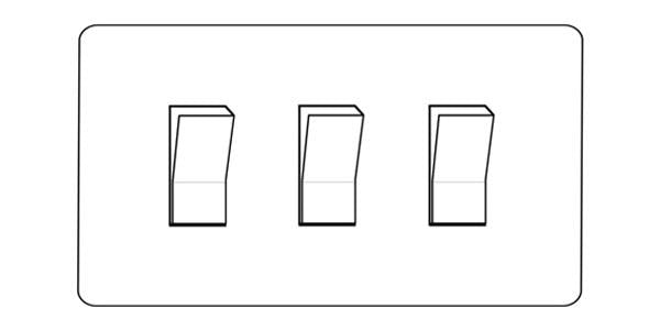 Primed White Flat Plate PW-3 Gang Switch (20 Amp) by Heritage Brass By M-Marcus