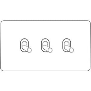 Hoxton Paintable Range Primed White (Paintable) 3 Gang 2-Way Stockholm Toggle Switch