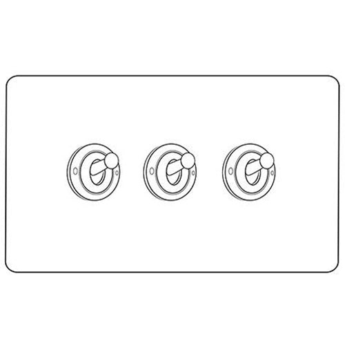 Georgian Elite Range Polished Chrome Switches & Sockets, J02 - 3 Gang Toggle Switch by Heritage Brass By M-Marcus