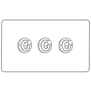 Clarity Perspex Range Clear Perspex (Project Finish) 3 Gang 2-Way Classic Toggle Switch