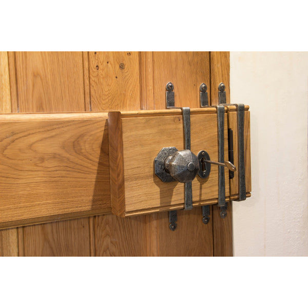 Pewter Oak Box Lock & Octagonal Knob Set