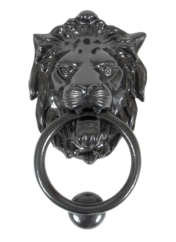 From The Anvil's Black Lion Head Door Knocker