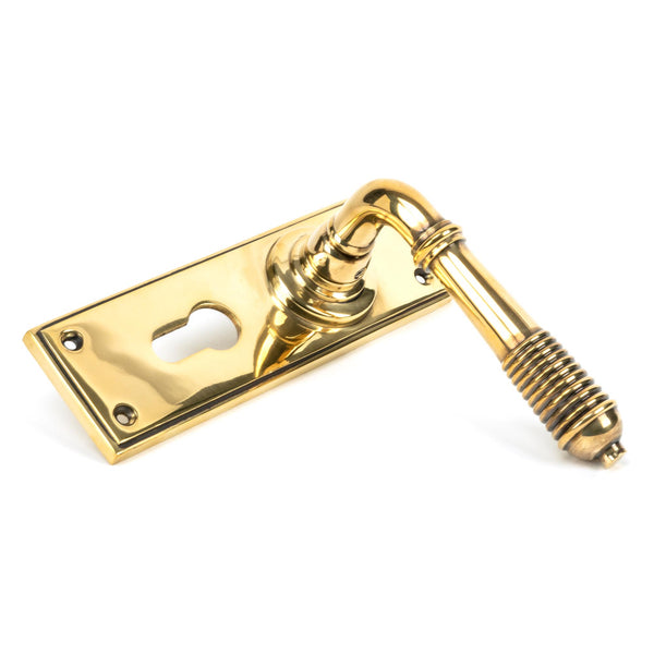Reeded Lever Euro Lock Set