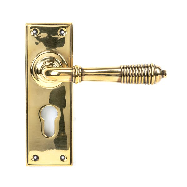 From The Anvil, Reeded Lever Euro Lock Set, Door Handles, Lever Euro