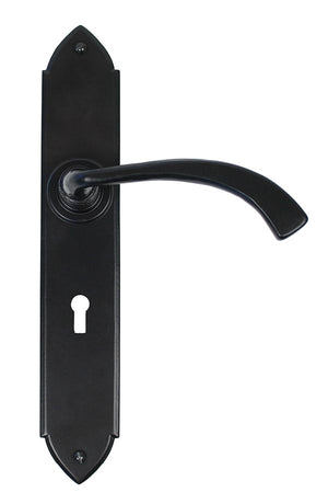 From The Anvil, Gothic Curved Sprung Lever Lock Set, Door Handles, Lever Lock