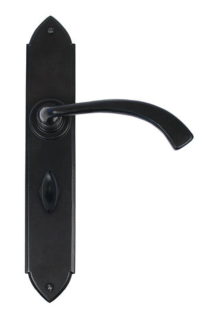 From The Anvil, Gothic Curved Sprung Lever Bathroom Set, Door Handles, Lever Bathroom