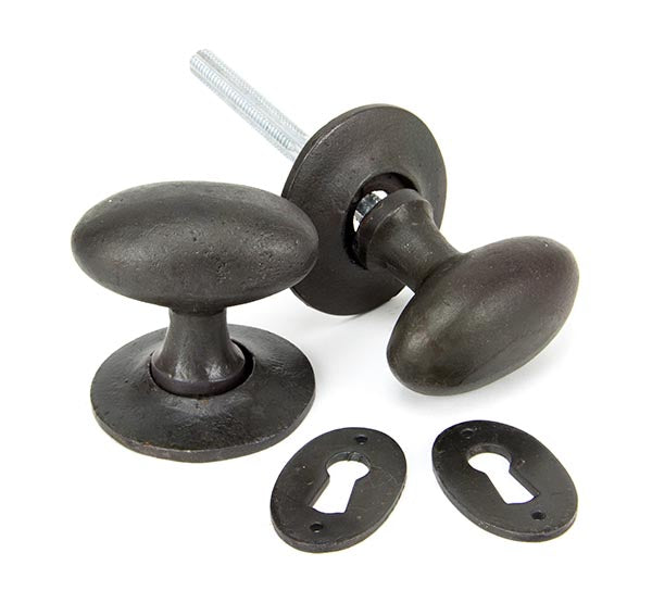 From The Anvil, Oval Mortice/Rim Knob Set, Door Knobs, Mortice Knobs