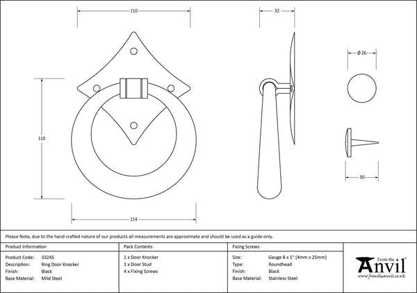 Ring Door Knocker by From The Anvil
