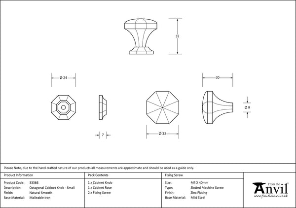 Octagonal Cabinet Knob by From The Anvil