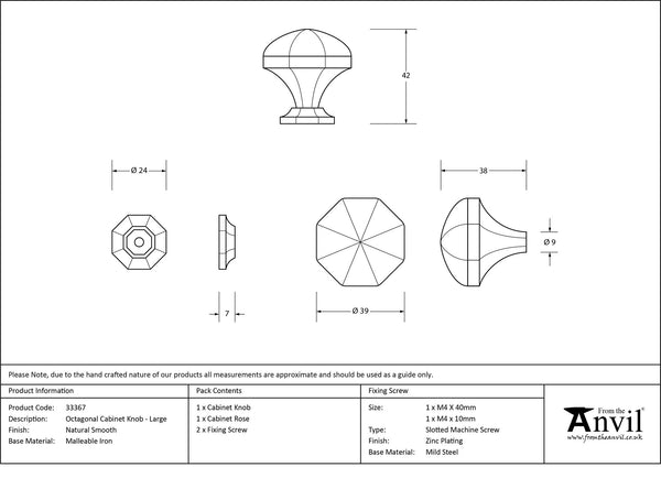 Octagonal Cabinet Knob by From The Anvil