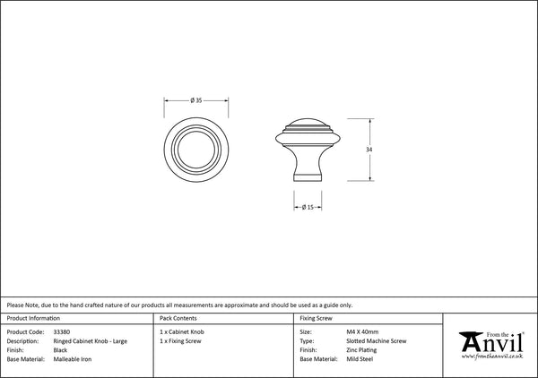 Ringed Cabinet Knob by From The Anvil