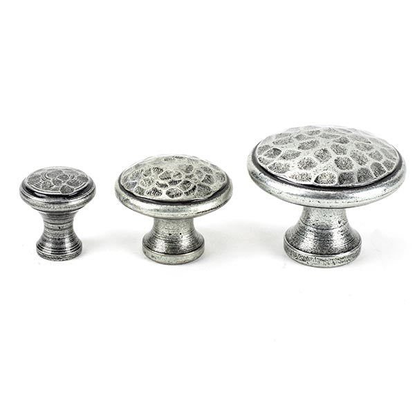 Pewter Hammered Cabinet Knob - Large