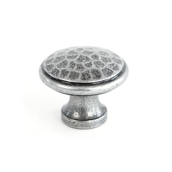 From The Anvil's Pewter Patina Hammered Cabinet Knob