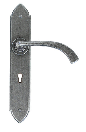 From The Anvil, Gothic Curved Sprung Lever Lock Set, Door Handles, Lever Lock