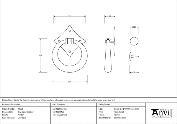 Ring Door Knocker by From The Anvil