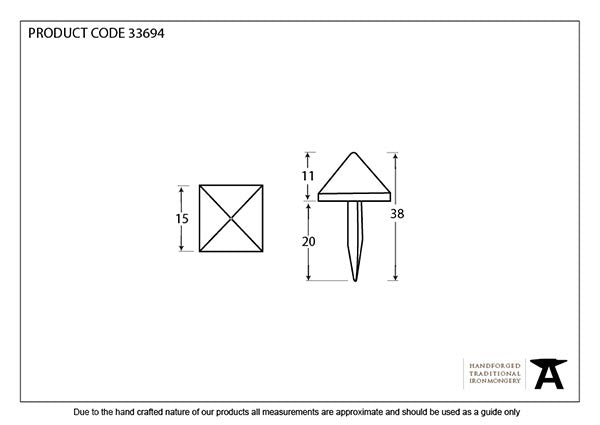 Pewter Pyramid Door Stud - Small