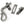 From The Anvil's Pewter Patina Locking Shepherds Crook Fastener
