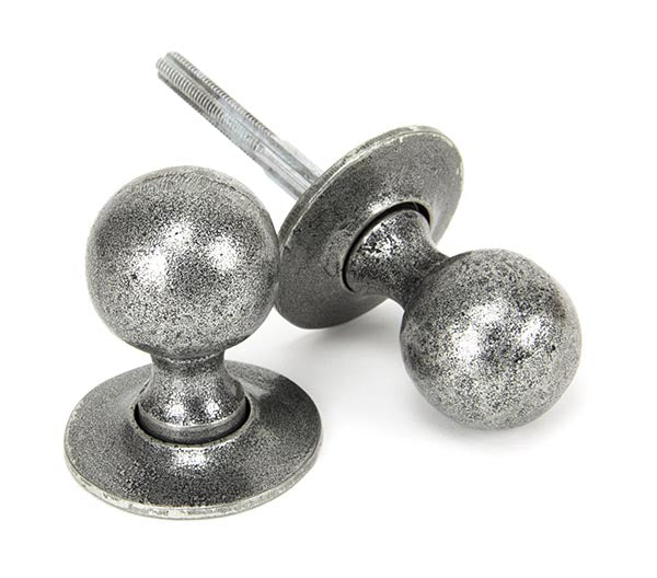 Pewter Round Mortice/Rim Knob Set