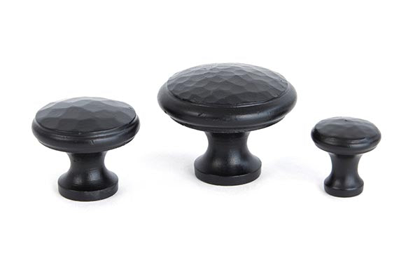 Black Hammered Cabinet Knob - Small